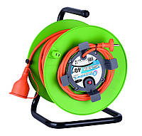 Подовжувач садовий на котушці Electraline Переноска з 1 розеткою 2х0,75 40 м Побутовий універсальний подовжувач