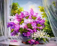 Алмазная мозаика на подрамнике Цветы "Букет сирени для души" 40*50 см My-Art TN385