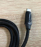 Кабель для швидкого заряджання USB to Type-C 6 A 1 метр з дисплеєм Black, фото 2