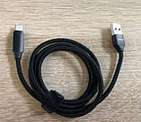 Кабель для швидкого заряджання USB to Type-C 6 A 1 метр з дисплеєм Black, фото 3