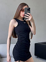 Жіноче обтягуюче спортивне міні плаття на бретельках із затяжками Найк крепдайвінг розмір 42-46
