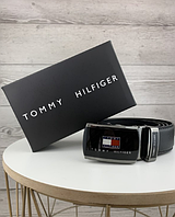 Красивый мужской ремень автомат с пряжкой автомат Tommy Hilfiger кожзам