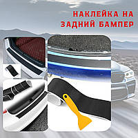 Тюнинг наклейка на задний бампер Volkswagen Jetta VI 2010-2014г Карбон накладка бампера защитная