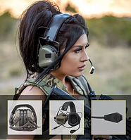 Активні навушники для стрільби Earmor М32 з гарнітурою хакі