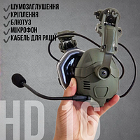 Тактичні активні навушники HD-16 Olive із шумозаглушенням і кріпленням на Шоломsp-198