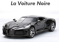 Модель автомобиля Bugatti La Voiture Noire. Металлическая инерционная машинка Бугатти 1:32