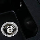 Кухонна мийка Platinum 4050 KORRADO матова Чорний металік, фото 3