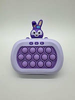 Электронная приставка консоль Quick Push Game V4 игра Pop It антистресс тик-ток игрушка Поп Ит Фиолетовый Заяц