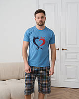 Мужская пижама трикотажная с шортами размер M, L, XL, 2XL
