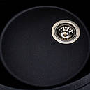 Кухонна мийка Platinum 5847 ONYX матова Чорний металік, фото 3