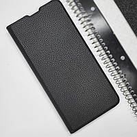 Кожаный чехол книжка черный для Xiaomi Redmi Note 13 ,чохол книжка на сиоми редми нот 13 с визитницей