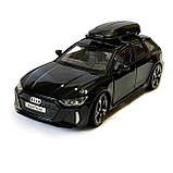 Іграшкова машинка металева Audi RS6 ауді чорна звук світло відкр двері багажник капот багажник Автосвіт 1:32, 15*7*5см (AP-2092), фото 2