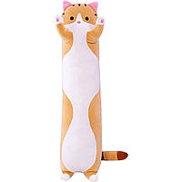 Кот батон игрушка Бежевый 47 см, детская подушка обнимашка кот багет | дитяча подушка іграшка (ЮА)