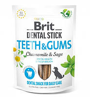 Ласощі для собак Brit Dental Stick Teeth & Gums здорові ясна та зуби, ромашка та шавлія, 7 шт, 251 г