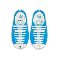 Шнурки силиконовые для обуви, комплект 2 пары - черный и белый, антишнурки без завязок для кроссовок (ЮА)