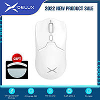 Новая Игровая Мышка Delux M800 Pro PAW3370 Original |White|