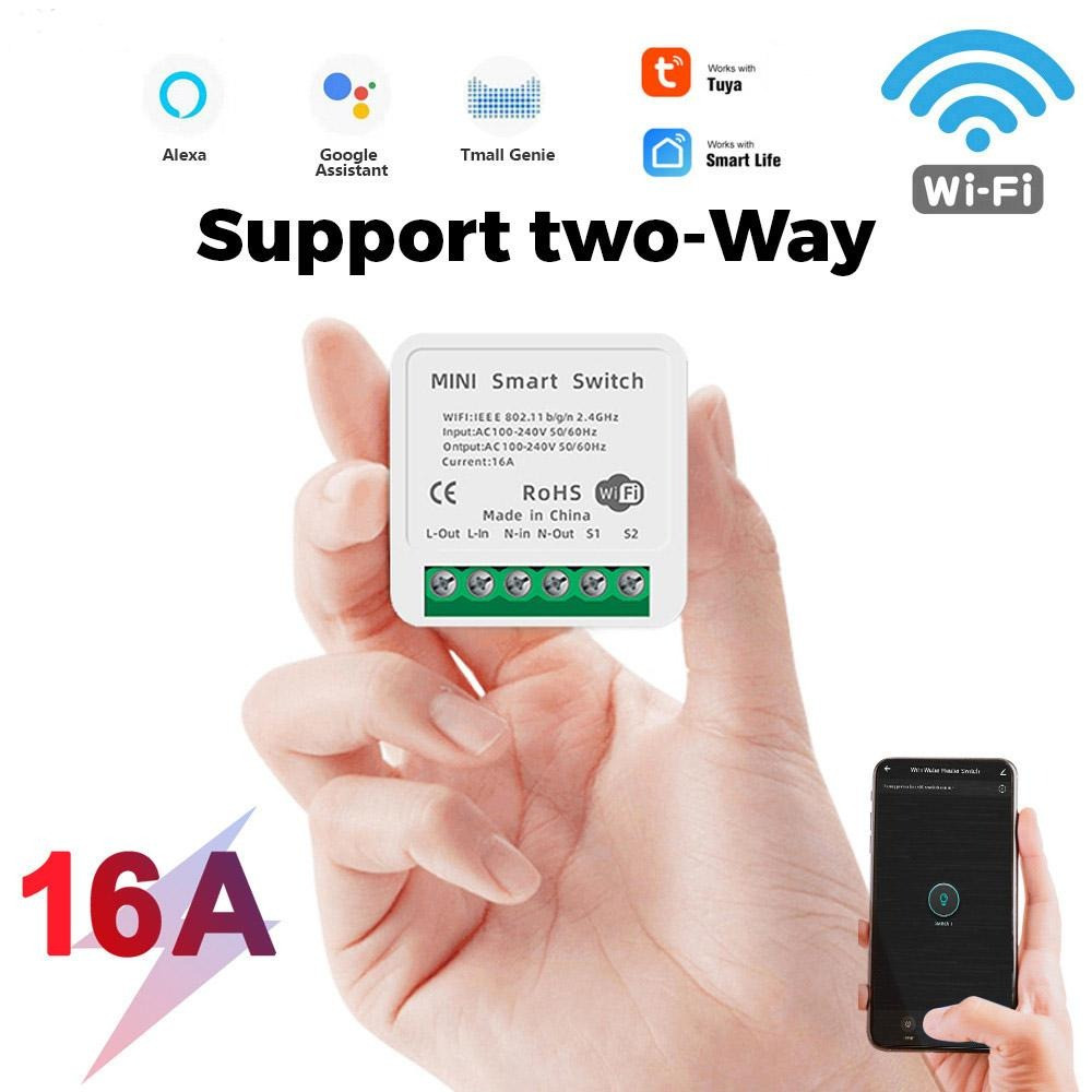 Wi-Fi реле для умного дома Wi-Fi Smart Switch беспроводной выключатель света, мини реле выключатель (ЮА)