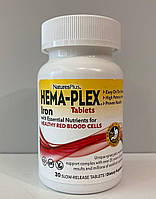 NaturesPlus Hema-Plex Хема-плекс Iron Железо 30таблеток с медленным высвобождением