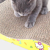 Когтеточка для кошек картонная 42х20см дряпка-точилка для кота, когтеточка из гофрокартона волнистая (ЮА)