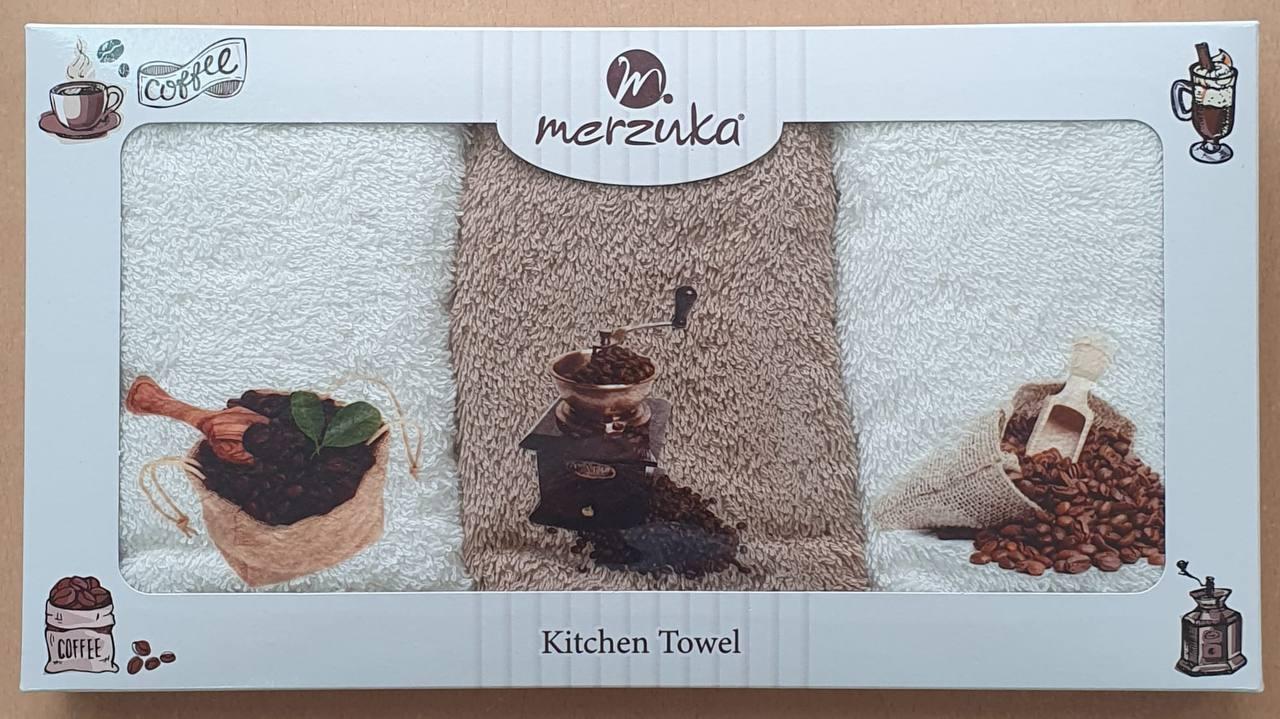 Кухонні рушники махрові Merzuka 3шт, 30*50см