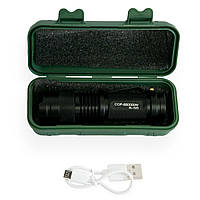 Фонарик аккумуляторный светодиодный "BL-525" Черный, маленький фонарик ручной (ліхтарик світлодіодний) (ЮА)
