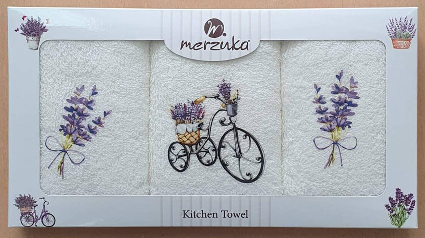 Кухонні рушники махрові Merzuka 3шт, 30*50см, фото 1