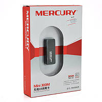 Бездротовий мережевий адаптер Wi-Fi-USB MERCURY mini MW300UM, 802.11bgn, 300MB, 2.4 GHz, WIN7 / XP / Vista / 2K / MAC / LINUX, BOX