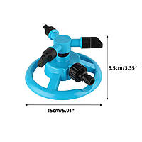 Крутящаяся поливалка для газона и сада 3/4" - 1" Синяя, ороситель-улитка вращающийся для полива огорода (ЮА)