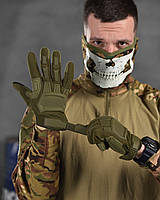 Штурмовые армейские перчатки хаки, полнопалые тактические перчатки, тактические перчатки олива зсу eq472