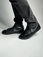 Чоловічі кросівки Nike Blazer Low Total Black чорні стильні кросівки nike чоловіче взуття літнє взуття