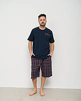 Мужская пижама с шортами в клеточку большие размер 2XL, 3XL, 4XL, 5XL
