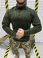 Армейская флиска ШТУРМОВИК олива, тактическая флисовая кофта хаки, военная флиска зсу 2 молнии oi090
