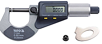 Мікрометр YATO з LCD цифровою шкалою, точністю 0.001 мм в діапазоні 0 - 25 мм