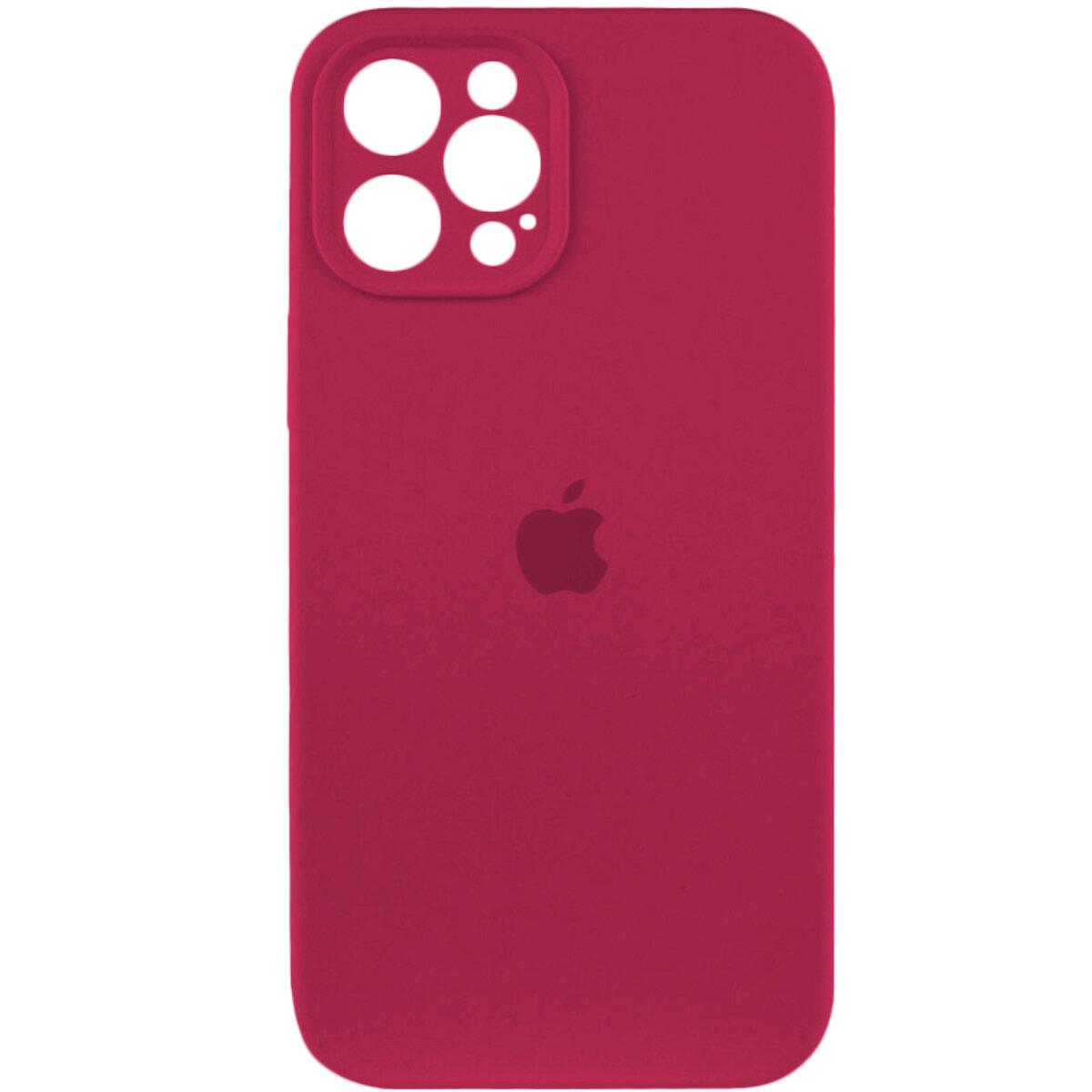 Чохол для iPhone 12 Pro Max Silicone Full Case AA Camera Protect, Maroon