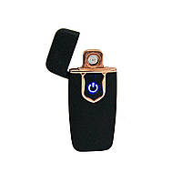 Спиральная электрозажигалка на подарок Lighter USB 712 Черная матовая, сенсорная зажигалка с ЮСБ зарядкой (ЮА)