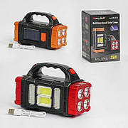 Ліхтар світлодіодний C 57239 (84) акумуляторний, 4 режими роботи, сонячна батарея, USB-кабель, зарядка для