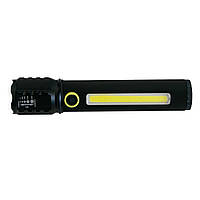 Светодиодный фонарь ручной "BL-C72-P50 COB" Черный, USB фонарик аккумуляторный (ліхтарик акумуляторний) (ЮА)