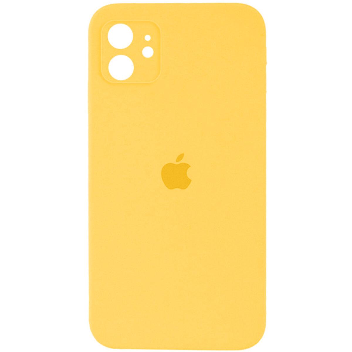 Чохол для iPhone 12 Silicone Full Case AA Camera Protect, Sunny Yellow