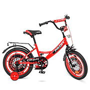 Дитячий двоколісний велосипед 18 дюймів із катафотами та дзвінком Profi Original boy Y1846 Чорно-червоний