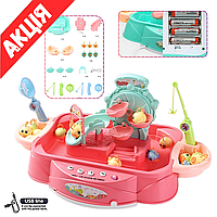 Детская магнитная рыбалка 156-4C Музыкальная игрушка с удочками на магнитах Для детей На батарейках и USB Emr