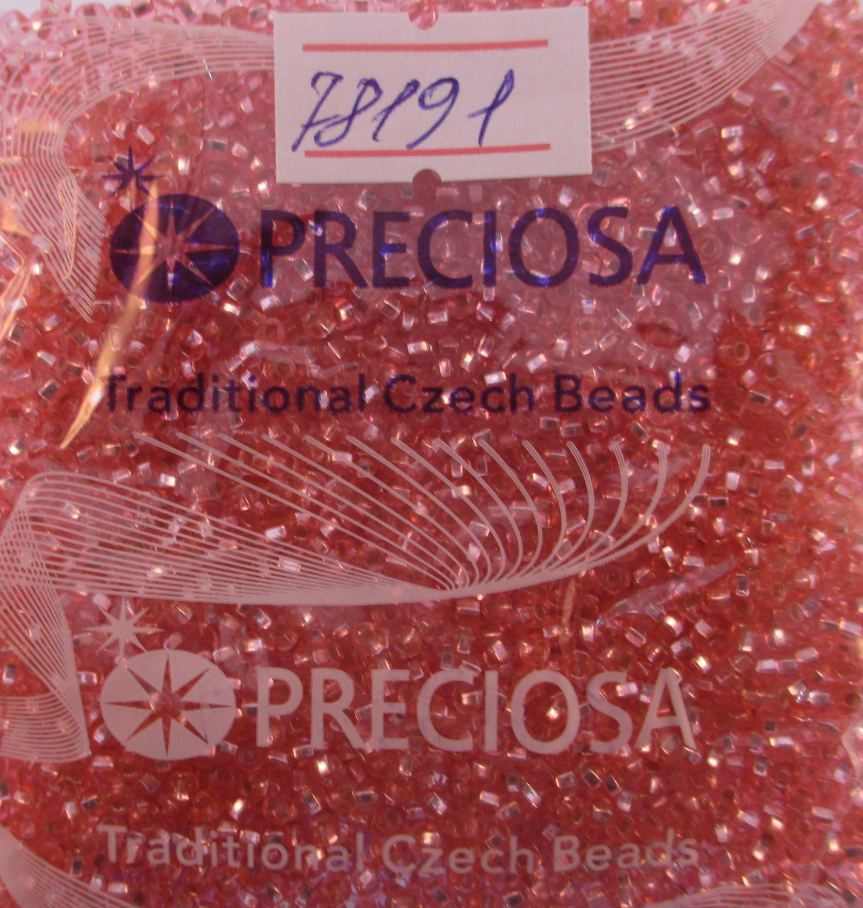 Бісер 10/0, колір — коралово-рожевий блискучий, No78191 (пач.50 грамів)