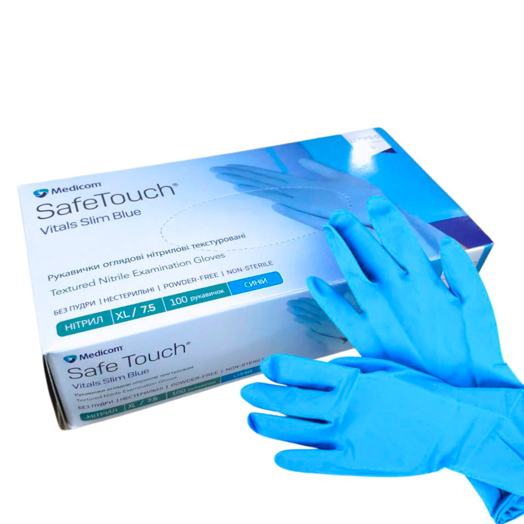 Рукавички XL (пачка) 50 пар/100 шт блакитні, фото 1