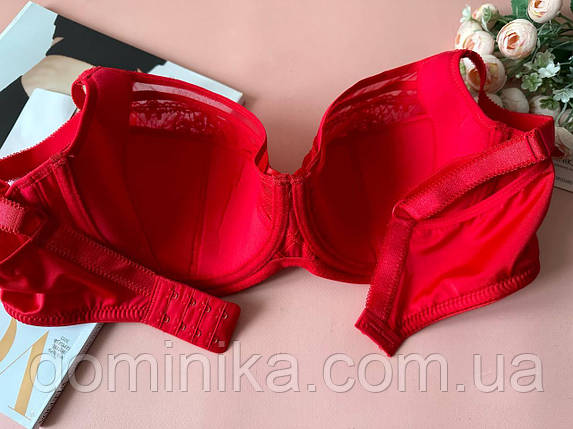 80/85/90/95D Бюстгальтер напівпоролоновий Lanny Mode з мереживом D червоний, фото 2