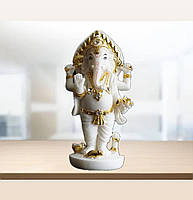 Ганеш белый полистоун статуэтка, статуэтка фен шуй Ganesha
