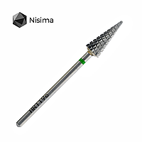 NISIMA Фреза твердосплавна конус для швидкого зняття зелена діаметр 6,1