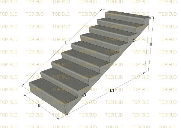 1ЛМ 33.11.17.4 Марш залізобетонний, фото 1