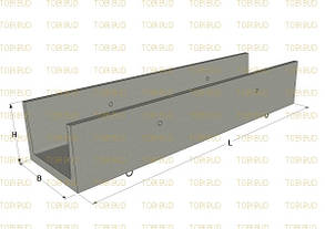 Лоток залізобетонний Л 1-8-1 2м. (2000х420х360)