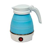 Электрический силиконовый чайник Marado MA-1613 600W 0.6 л Голубой складной электрочайник «H-s»