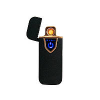 Электрозажигалка Lighter 711 Черная USB сенсорная зажигалка ЮСБ, спиральная подарочная зажигалка «H-s»