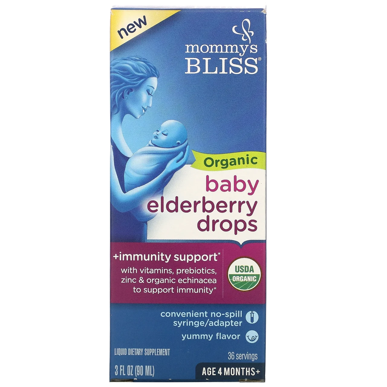 Mommy's Bliss, Органічні краплі бузини для немовлят, вік від 4 місяців, 3 рідкі унції (90 мл) Київ, Київ
